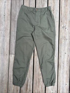 GAP | Olive Green Cotton Relaxed Fit Everyday Girlfriend Jogger Pants | Size 4
